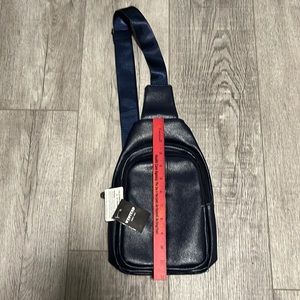 WESTEND NWT CROSSBODY SYNTHETIC BLUE LEATHER SLING BAG WITH ADJUSTABLE STRAP